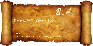 Bozsó Attila névjegykártya